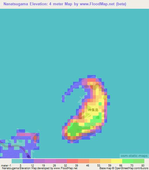 Nanatsugama,Japan Elevation Map