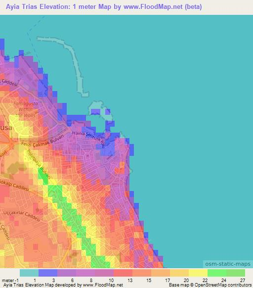 Ayia Trias,Cyprus Elevation Map