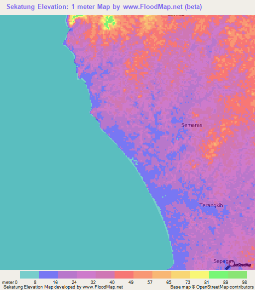 Sekatung,Indonesia Elevation Map
