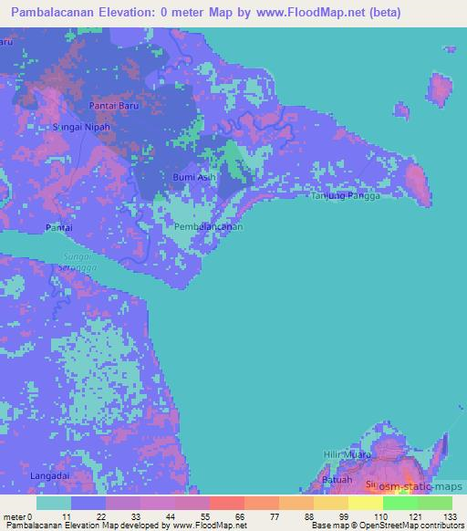 Pambalacanan,Indonesia Elevation Map