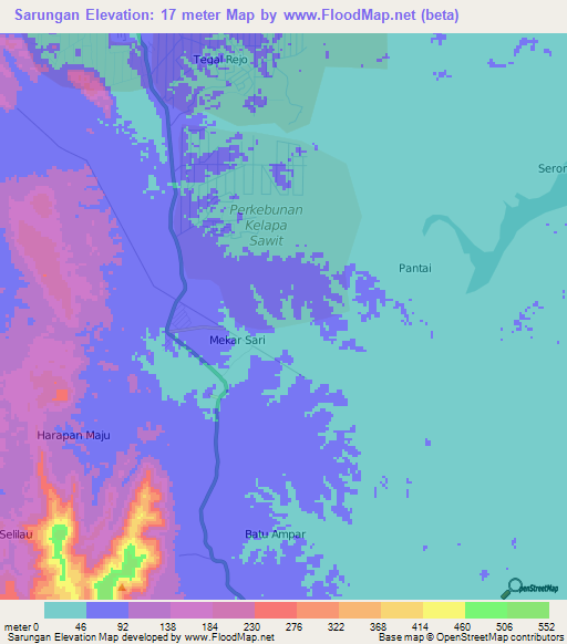 Sarungan,Indonesia Elevation Map