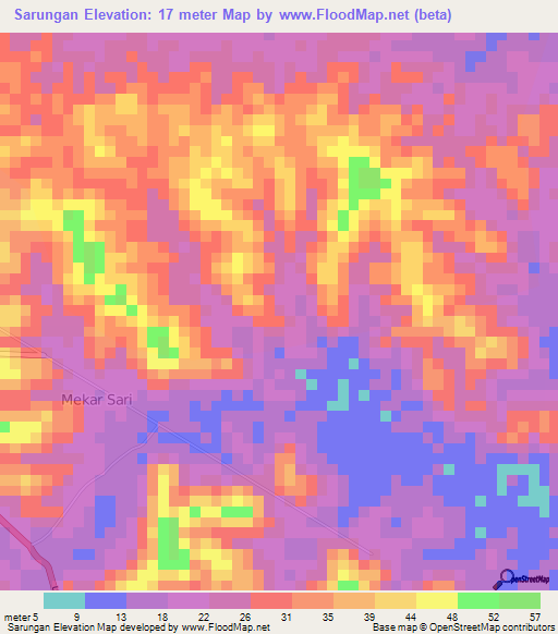 Sarungan,Indonesia Elevation Map