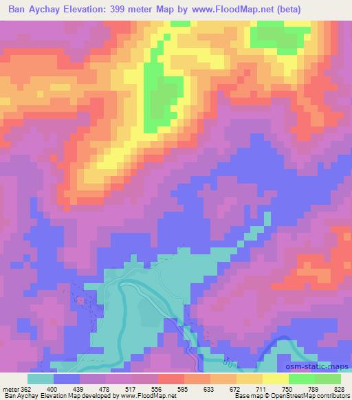 Ban Aychay,Laos Elevation Map