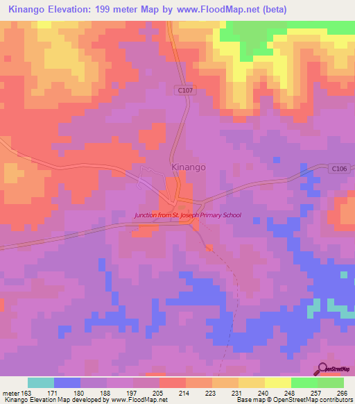 Kinango,Kenya Elevation Map