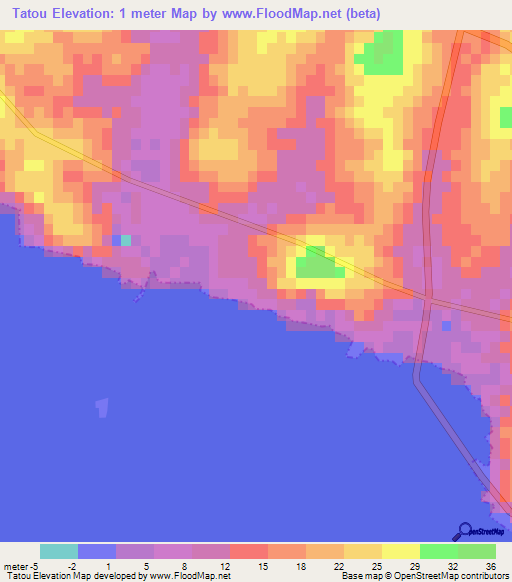 Tatou,China Elevation Map