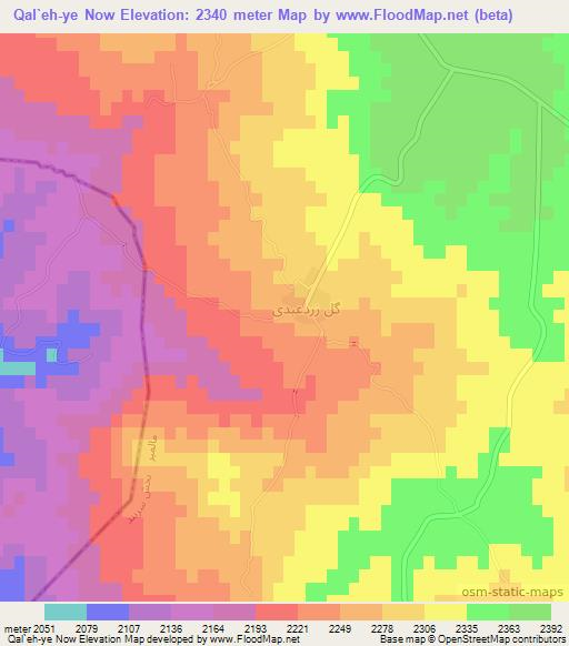 Qal`eh-ye Now,Iran Elevation Map