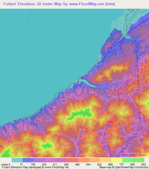 Futami,Japan Elevation Map