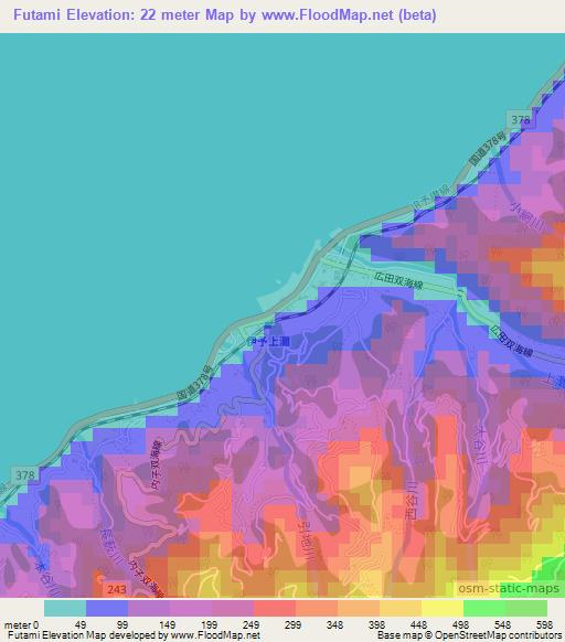 Futami,Japan Elevation Map