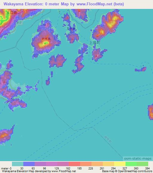 Wakayama,Japan Elevation Map