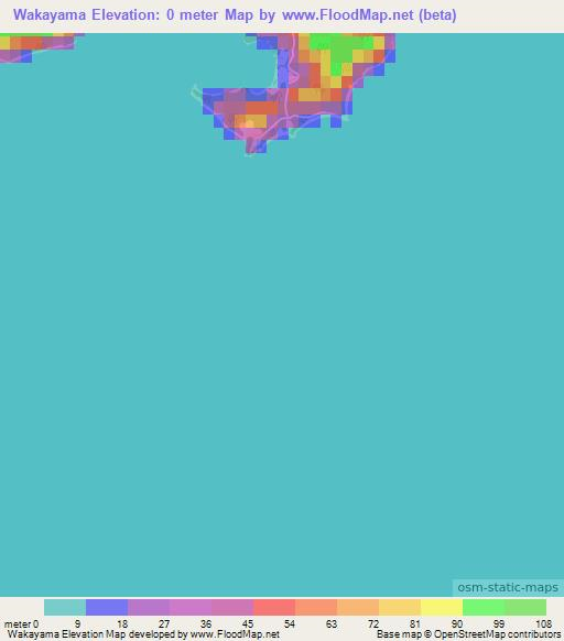 Wakayama,Japan Elevation Map