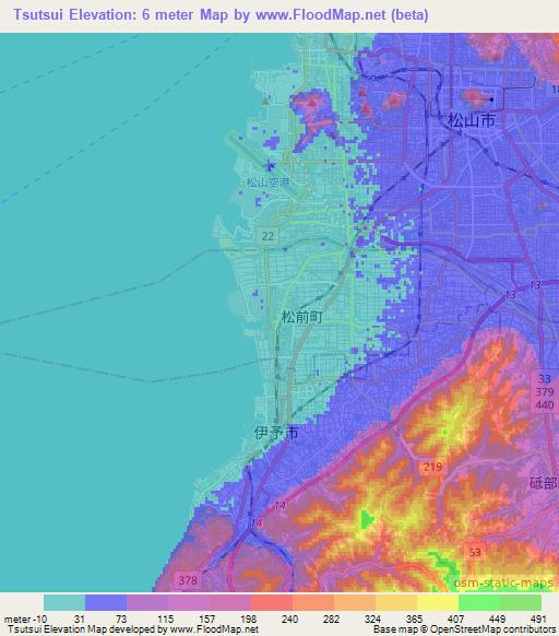 Tsutsui,Japan Elevation Map
