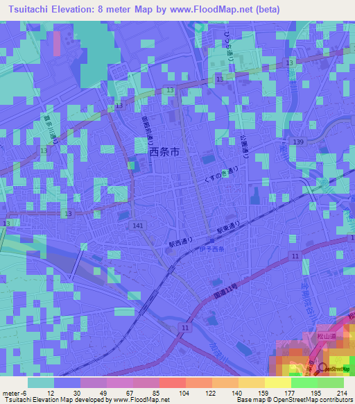 Tsuitachi,Japan Elevation Map