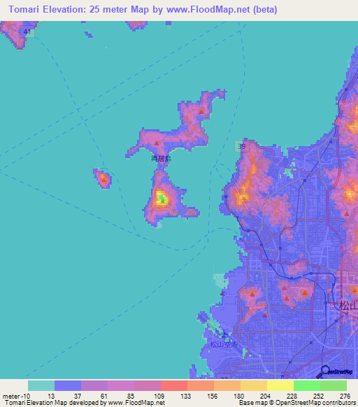 Tomari,Japan Elevation Map