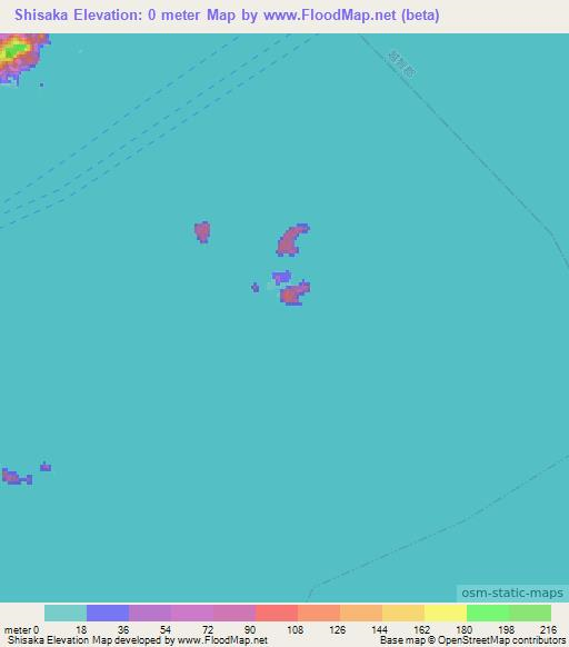 Shisaka,Japan Elevation Map