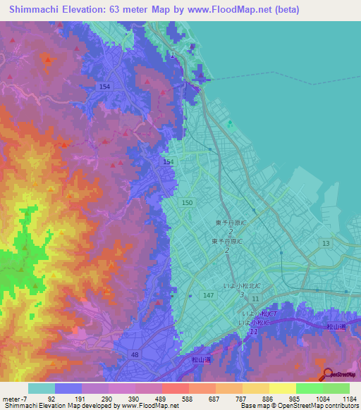 Shimmachi,Japan Elevation Map