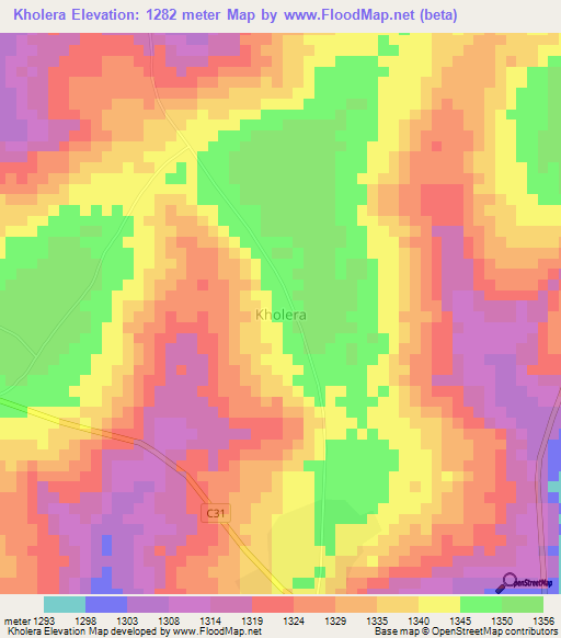 Kholera,Kenya Elevation Map