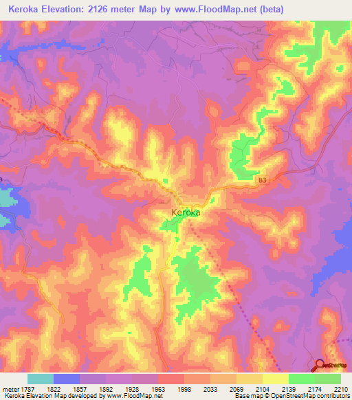 Keroka,Kenya Elevation Map