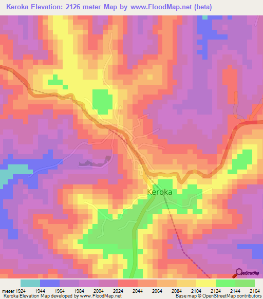 Keroka,Kenya Elevation Map
