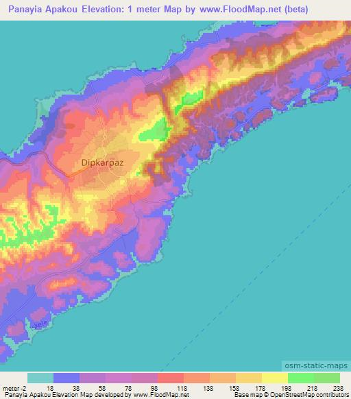 Panayia Apakou,Cyprus Elevation Map