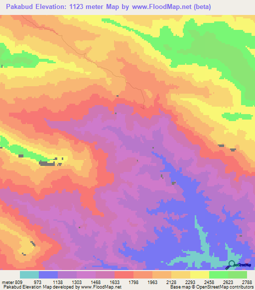 Pakabud,Iran Elevation Map