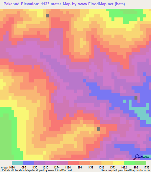 Pakabud,Iran Elevation Map