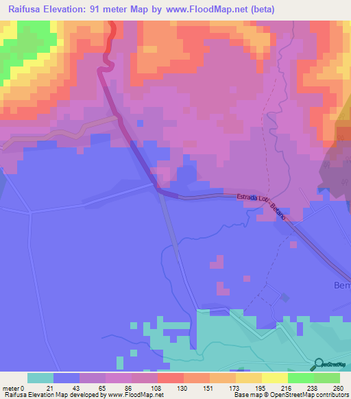 Raifusa,East Timor Elevation Map