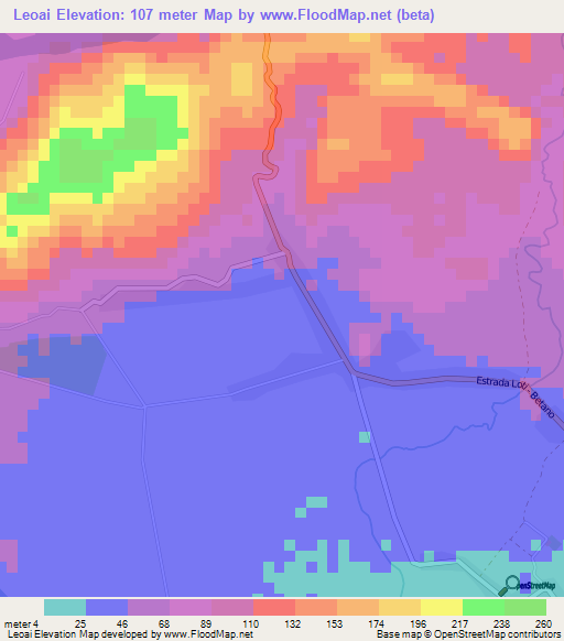 Leoai,East Timor Elevation Map
