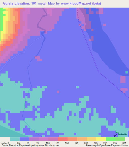 Gulala,East Timor Elevation Map