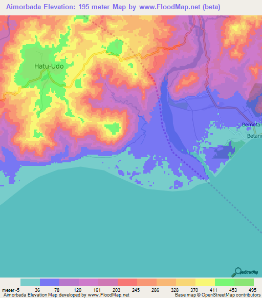 Aimorbada,East Timor Elevation Map