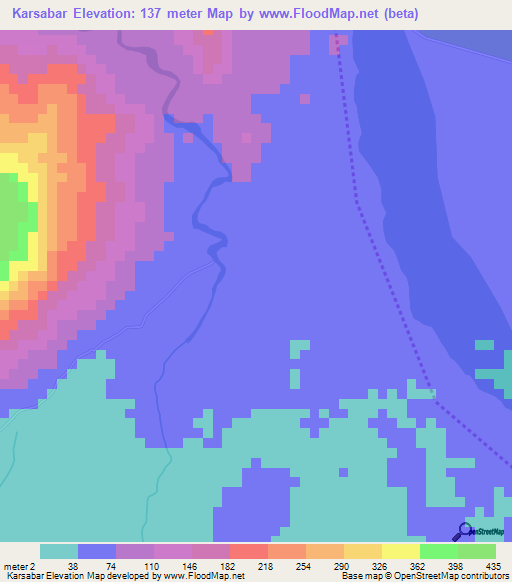 Karsabar,East Timor Elevation Map