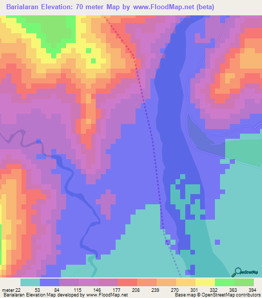 Barialaran,East Timor Elevation Map