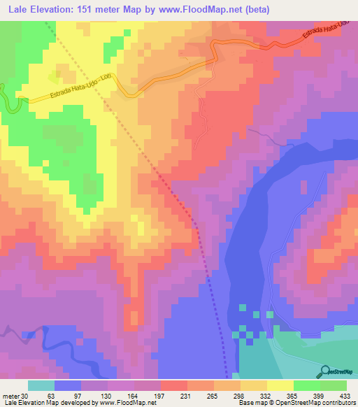 Lale,East Timor Elevation Map