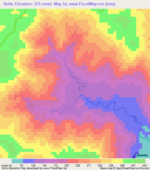 Buifu,East Timor Elevation Map