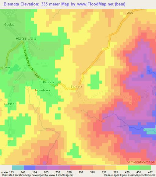 Bismata,East Timor Elevation Map