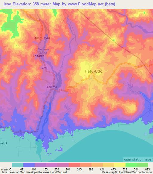 lese,East Timor Elevation Map