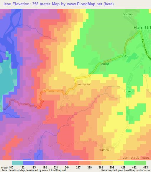 lese,East Timor Elevation Map