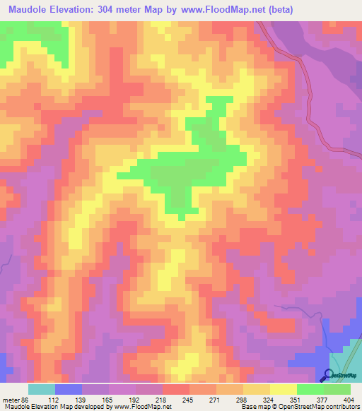 Maudole,East Timor Elevation Map