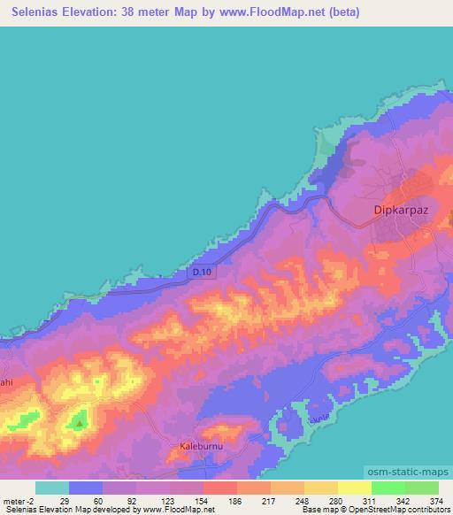 Selenias,Cyprus Elevation Map