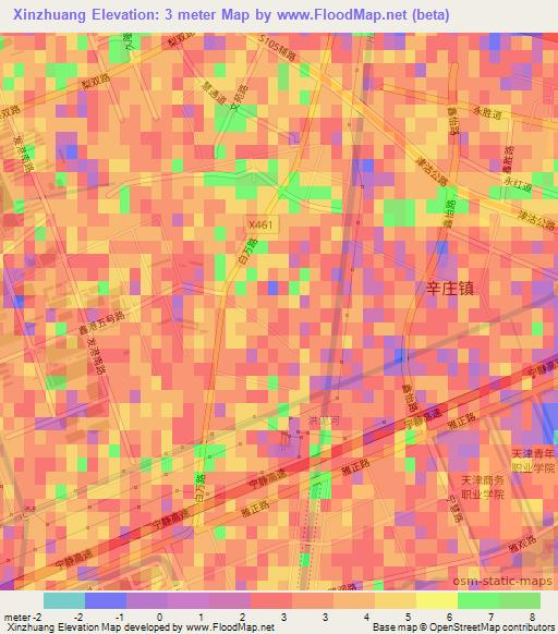 Xinzhuang,China Elevation Map