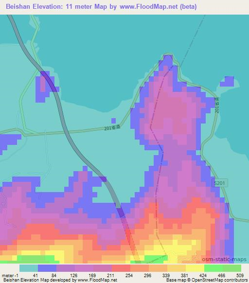 Beishan,China Elevation Map
