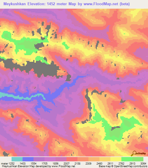 Meykushkan,Iran Elevation Map