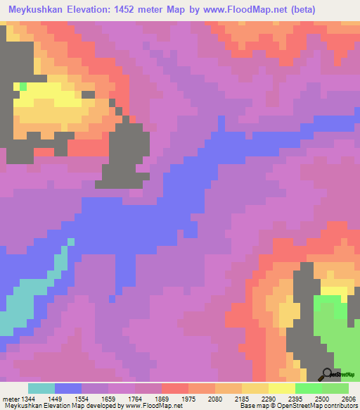 Meykushkan,Iran Elevation Map