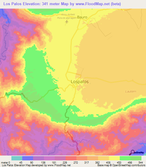 Los Palos,East Timor Elevation Map