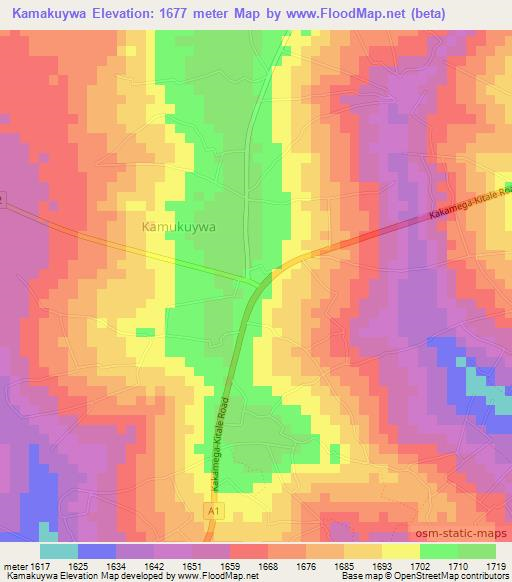 Kamakuywa,Kenya Elevation Map