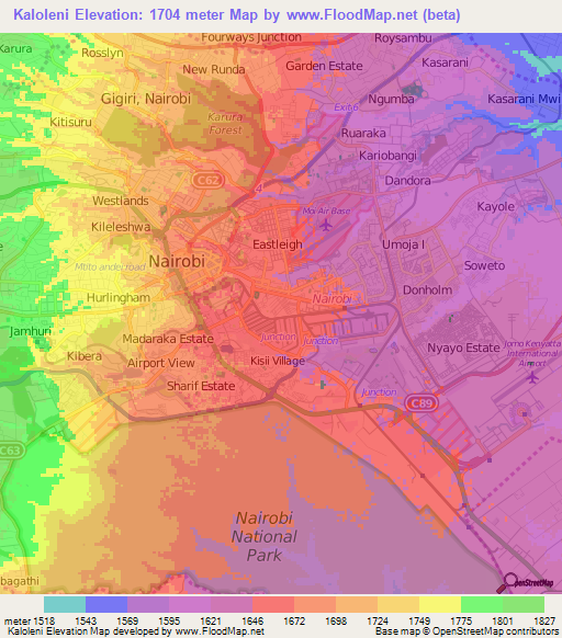 Kaloleni,Kenya Elevation Map