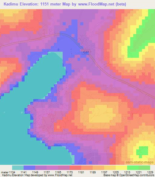 Kadimu,Kenya Elevation Map
