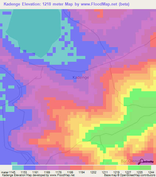 Kadenge,Kenya Elevation Map