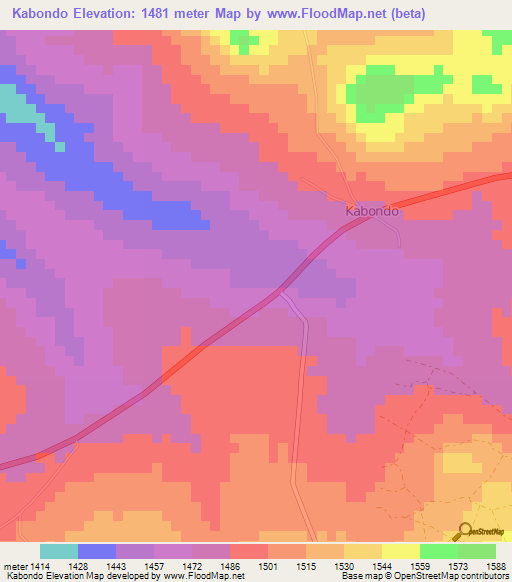 Kabondo,Kenya Elevation Map