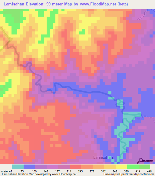 Lamisahan,Philippines Elevation Map