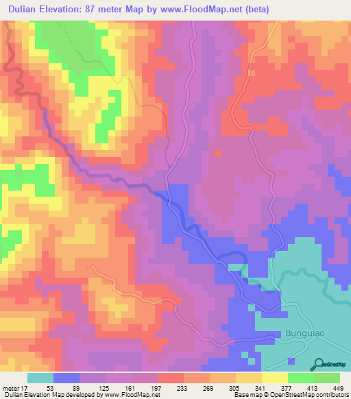 Dulian,Philippines Elevation Map